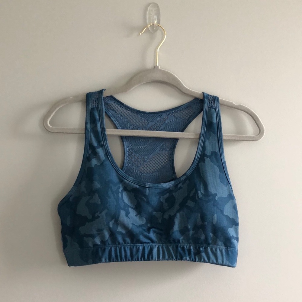 Zyia Blue Camo Bomber Bra